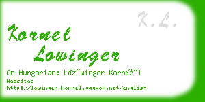 kornel lowinger business card